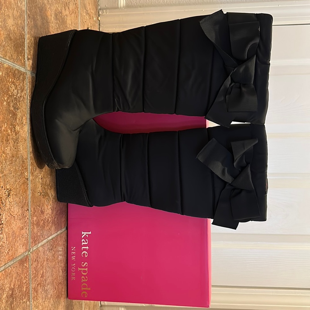 Kate spade wedge boots with bows size 8